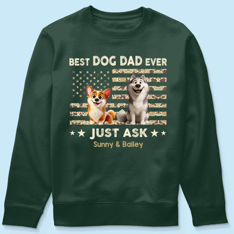 Best Dog Dad Ever Trendy Camouflage Pattern - Personalized Shirt - Father's Day Gift For Dog Dad, Dog Lovers