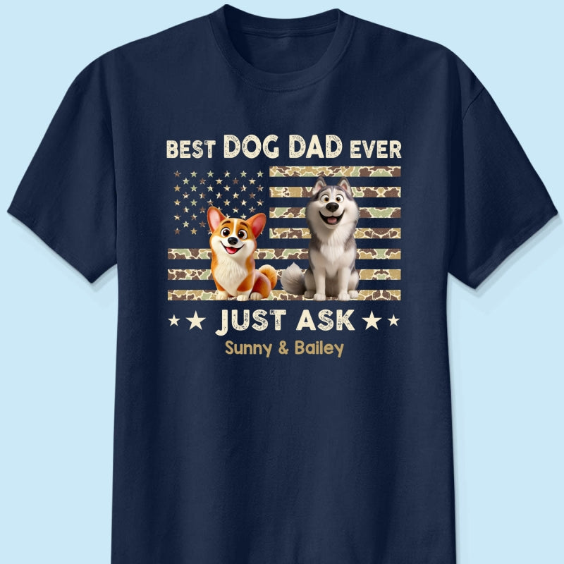 Best Dog Dad Ever Trendy Camouflage Pattern - Personalized Shirt - Father's Day Gift For Dog Dad, Dog Lovers