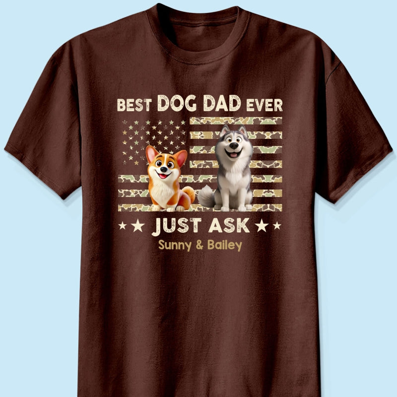 Best Dog Dad Ever Trendy Camouflage Pattern - Personalized Shirt - Father's Day Gift For Dog Dad, Dog Lovers