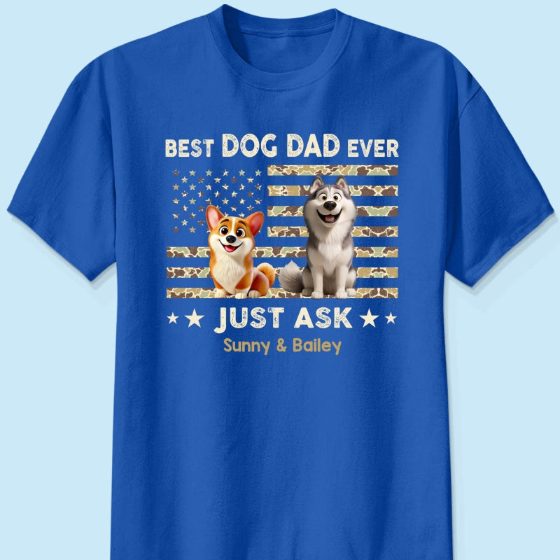 Best Dog Dad Ever Trendy Camouflage Pattern - Personalized Shirt - Father's Day Gift For Dog Dad, Dog Lovers