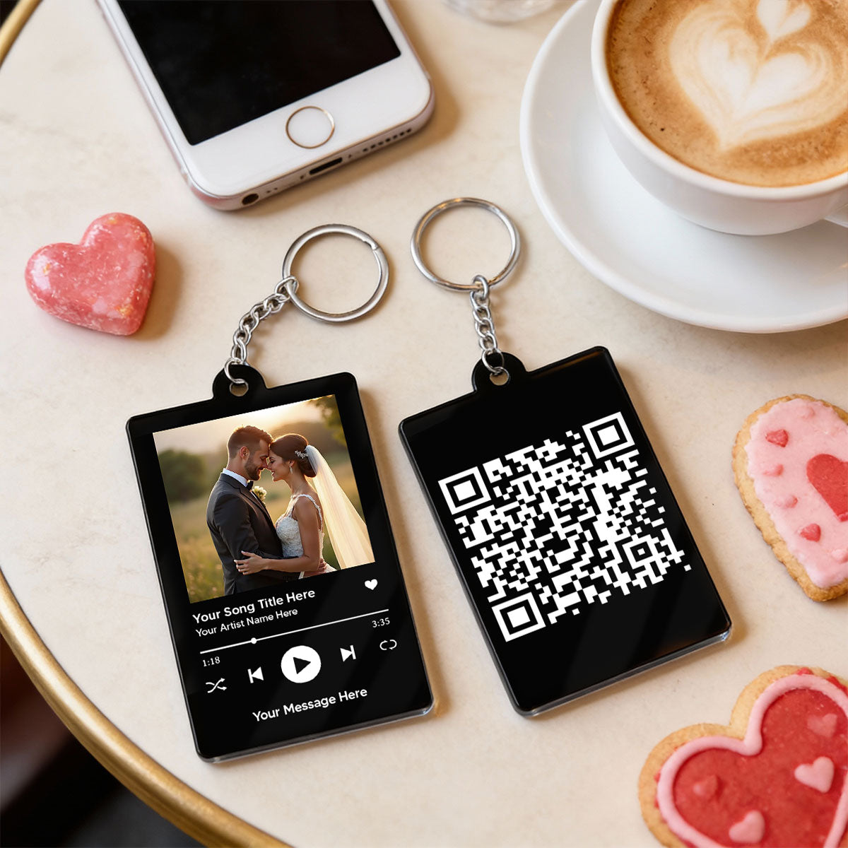Custom Your Favorite Song - Personalized Acrylic Keychain -Sentimental Valentine's Day Gift for her, for him