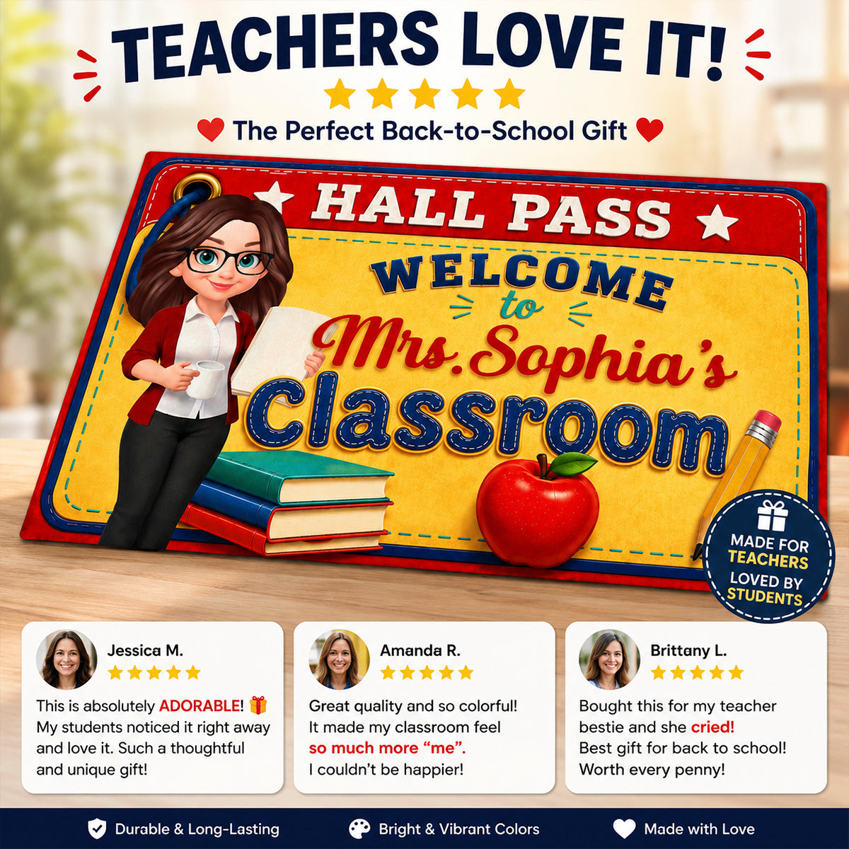 Hall Pass Welcome To Class - Personalized Doormat - Back To School Gift For Teachers, Classroom Decors