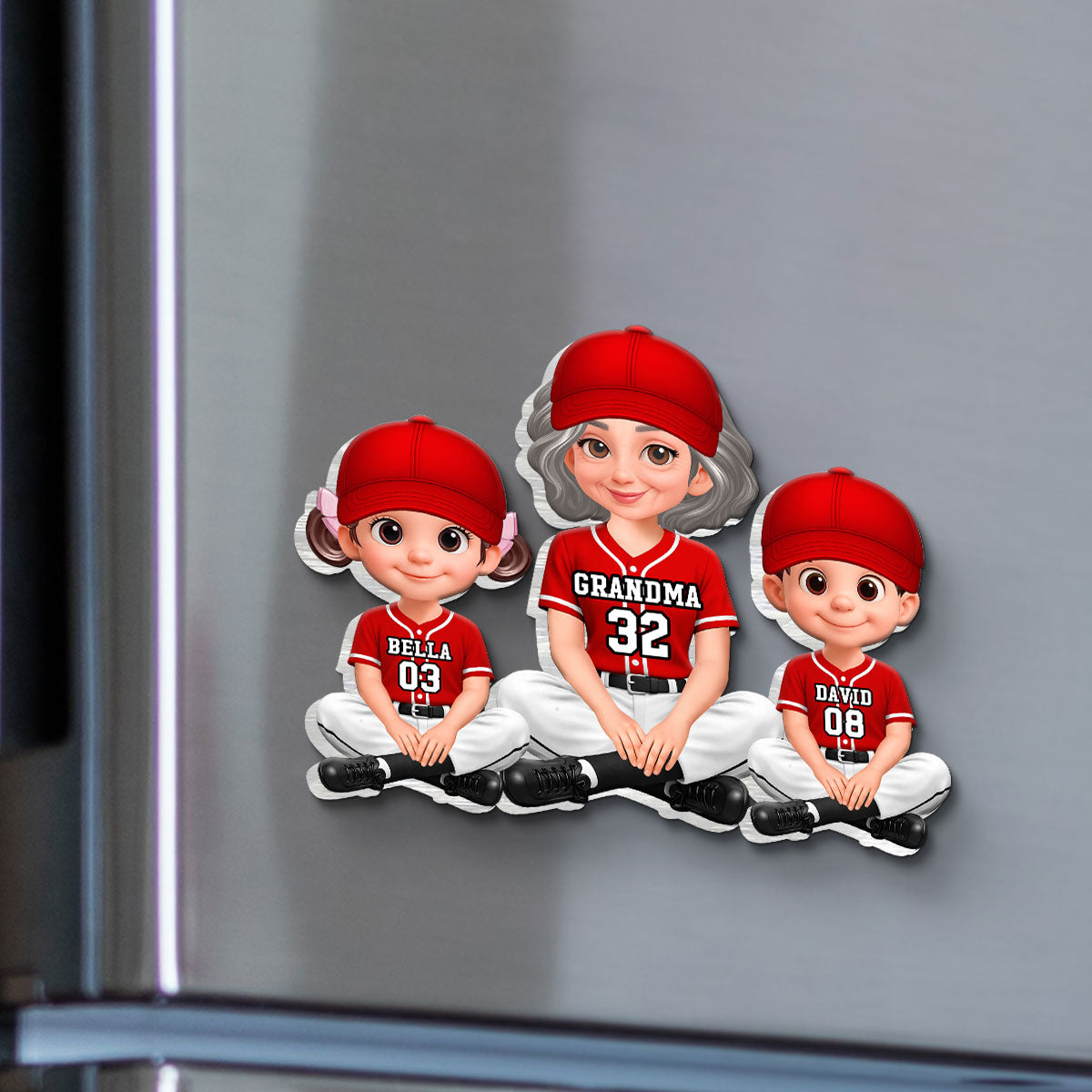 My Favorite Baseball Players Call Me Grandma - Personalized Acrylic Fridge Magnet - Mother's Day Gift For Grandma, Mom