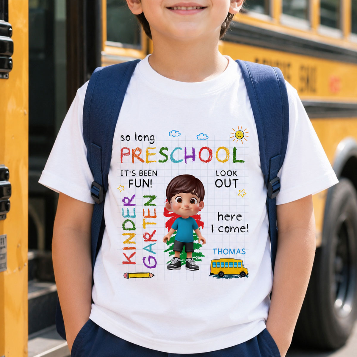 So Long Preschool Look Out Kindergarten - Personalized Shirt - Back To School Gift, Gift For Kids