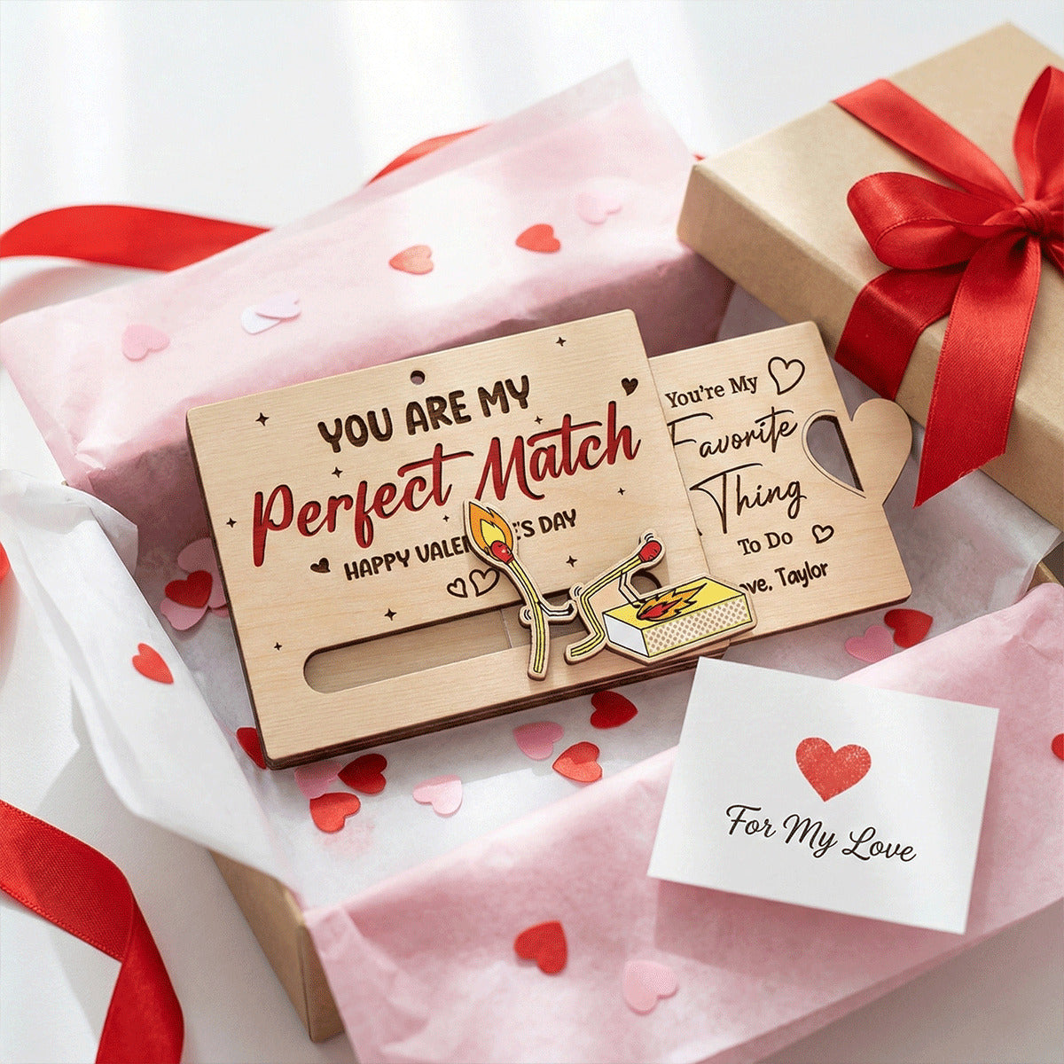 You're My Perfect Match Funny Inappropriate Couple - Personalized Wooden Slider Ornament - Valentine's Day Gift For Him, For Her
