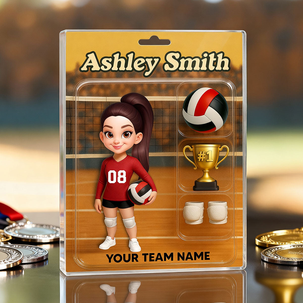 3D Effect Volleyball Player Custom Figure Style - Personalized Acrylic Block Plaque - Unique Christmas Gift For Volleyball Players, Granddaughter, Daughter
