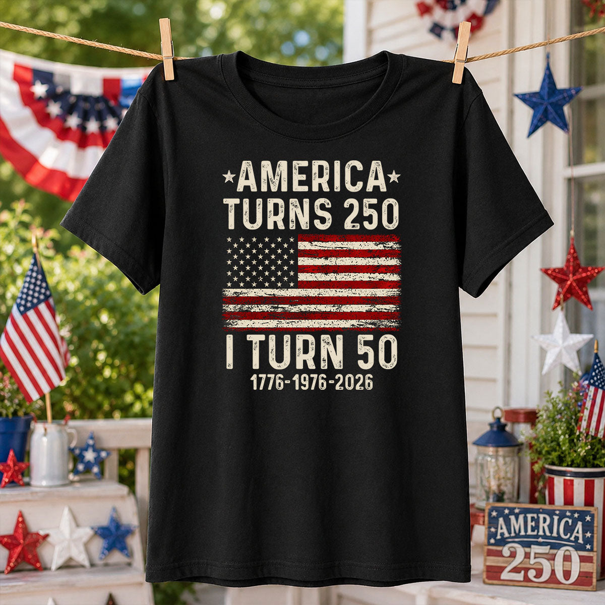 America Turns 250 Personalized Shirt - Birthday Gift for Him, for Her, 250th Anniversary