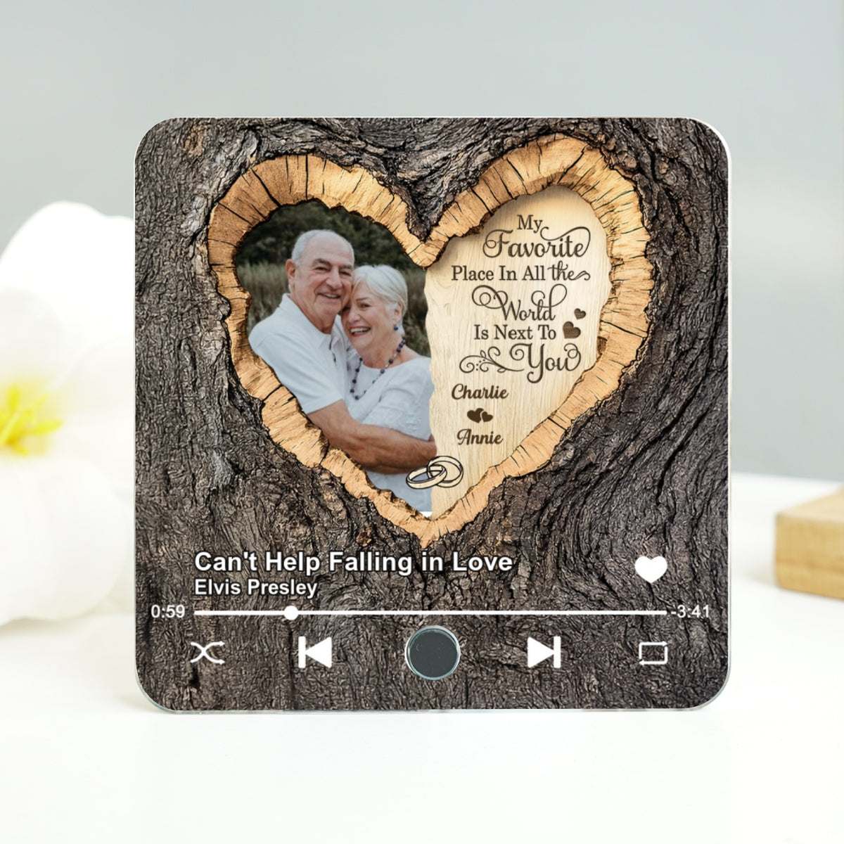 Favorite Place Next To You Couple Custom Photo - Personalized Music Fridge Magnet - Anniversary Gift, Valentine's Gift For Him, For Her