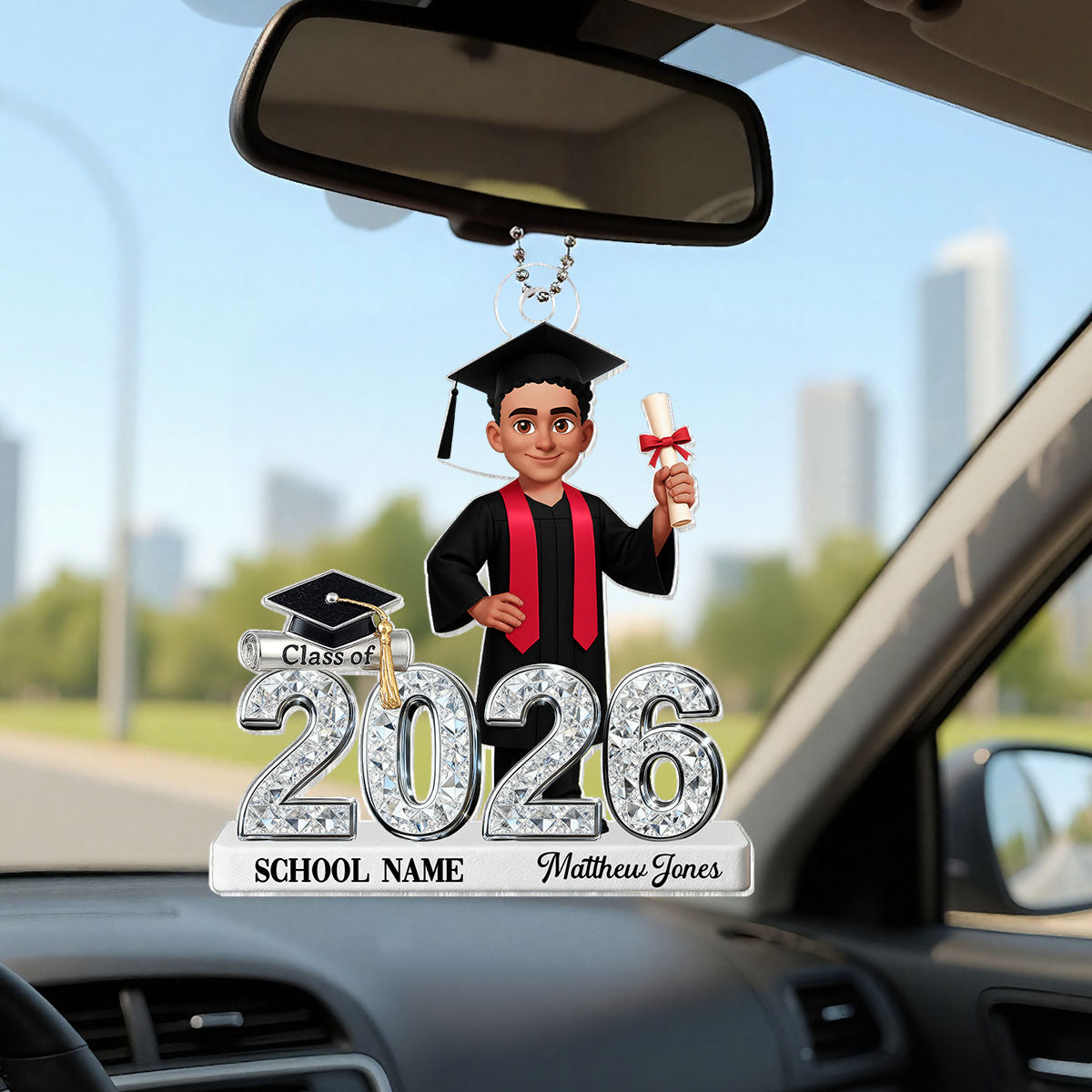 3D Shiny Effect Class Of 2025 2026 Senior - Personalized Acrylic Ornament