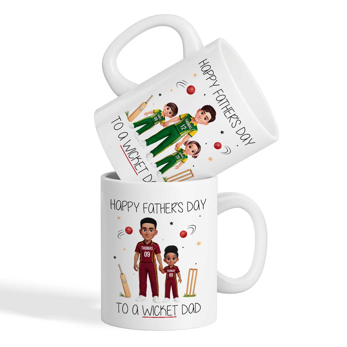 Happy Father's Day To A Wicket Dad - Personalized Mug - Father's Day Gift For Cricket Dad