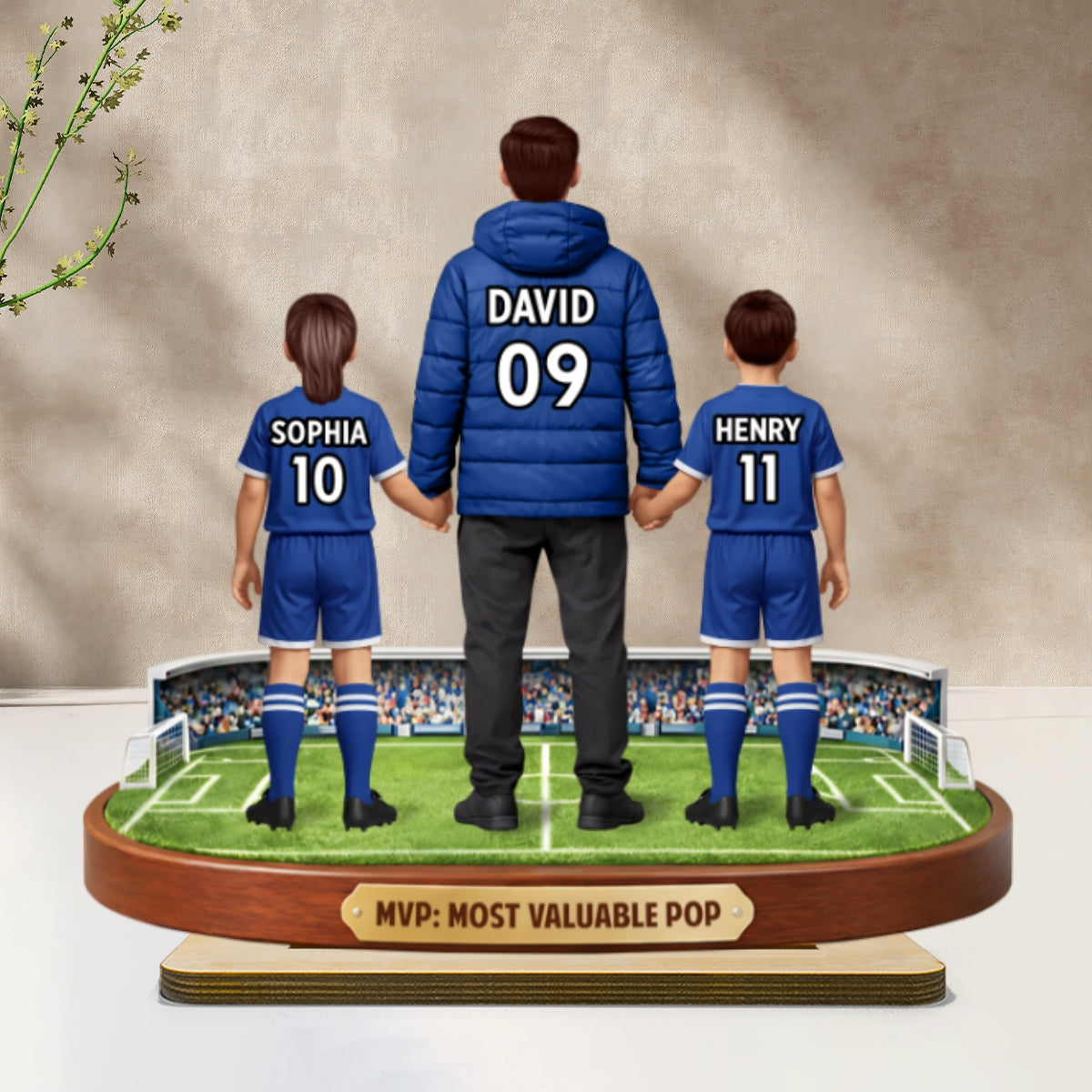 MVP Most Valuable Pop Soccer Dad - Personalized 2-Layered Wooden Plaque - Gift For Soccer Dad, Gift For Husband