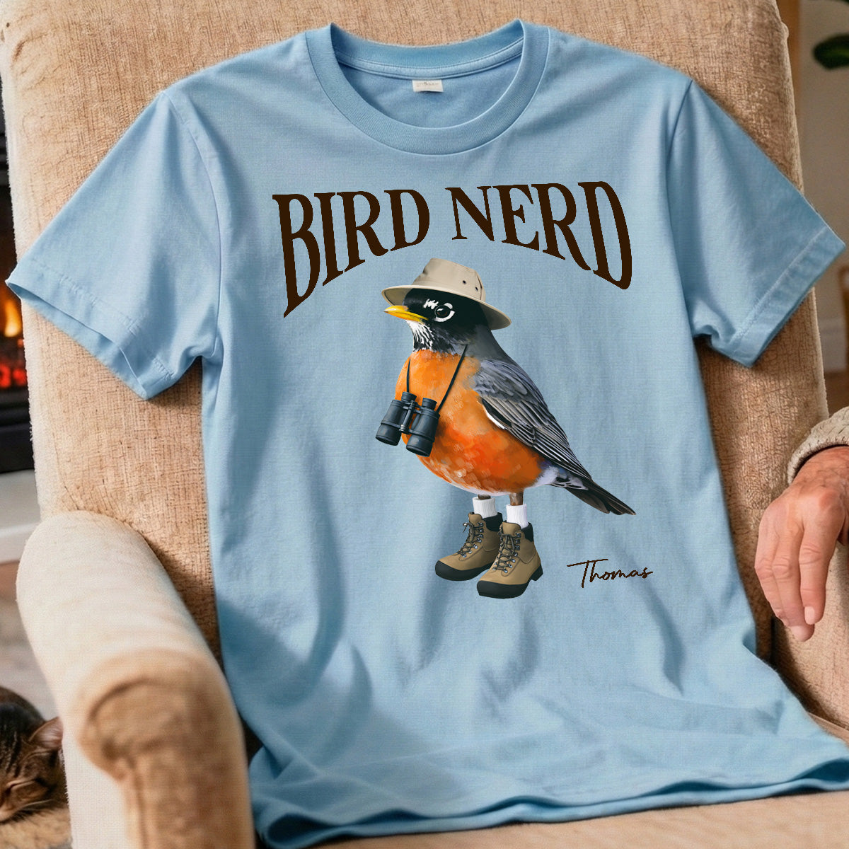 Bird Nerd Custom Name Funny - Personalized Shirt - Gift for Bird Lover, Birdwatcher, Bird Watching Gifts