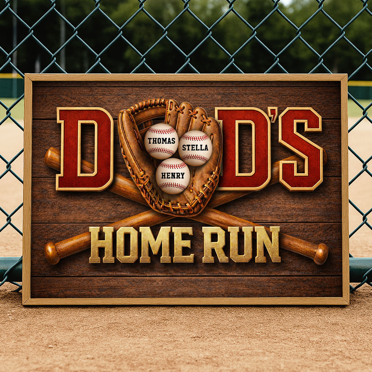 Baseball Dad Home Run - Personalized Poster - Father's Day Gift For Dad