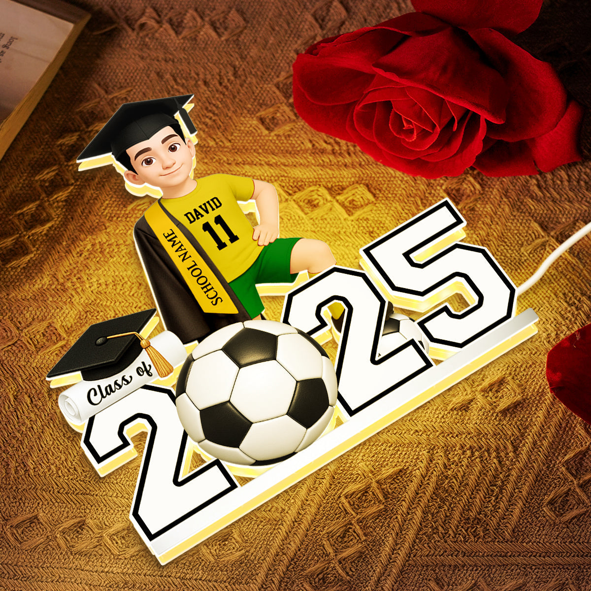 Soccer Boy Girl Senior Graduation - Personalized Light Box - Christmas Gift For Son Daughter Grandson Granddaughter