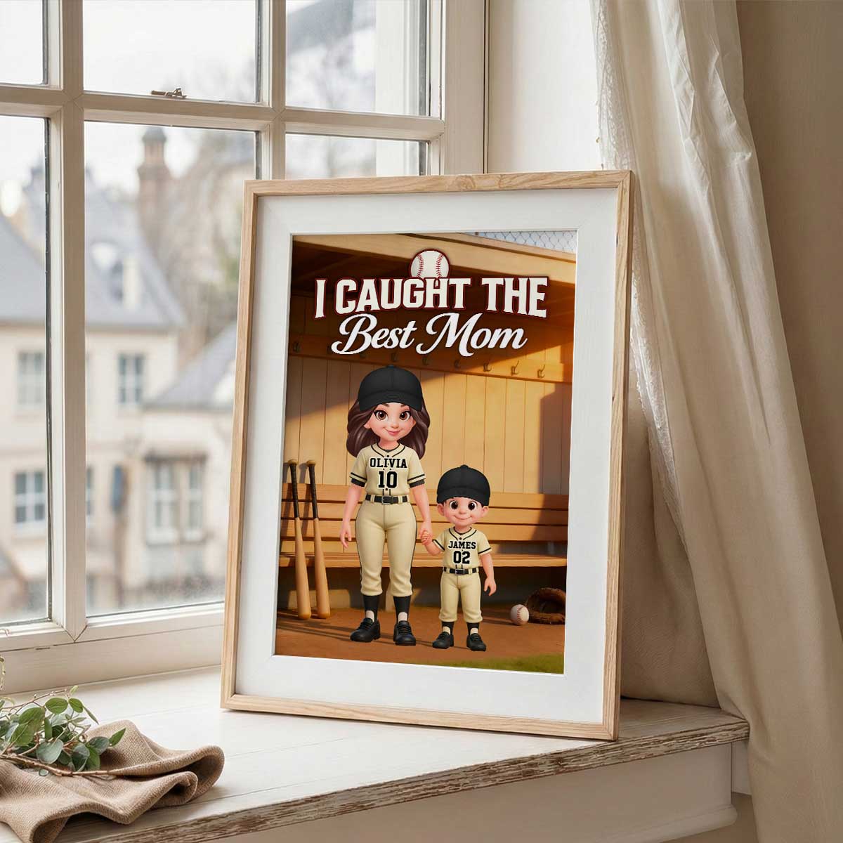 We Caught The Best Mom Baseball Dugout Mom And Kids - Personalized Poster - Mother's Day Gift For Baseball Mom