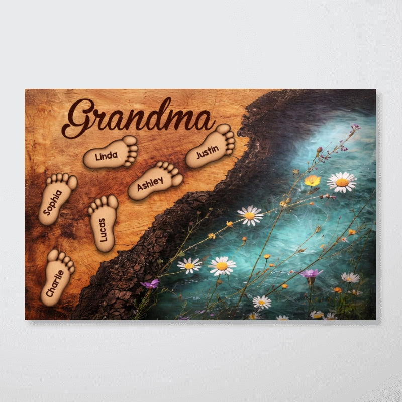 Grandma's Little Steps - Personalized Poster - Gift For Grandma