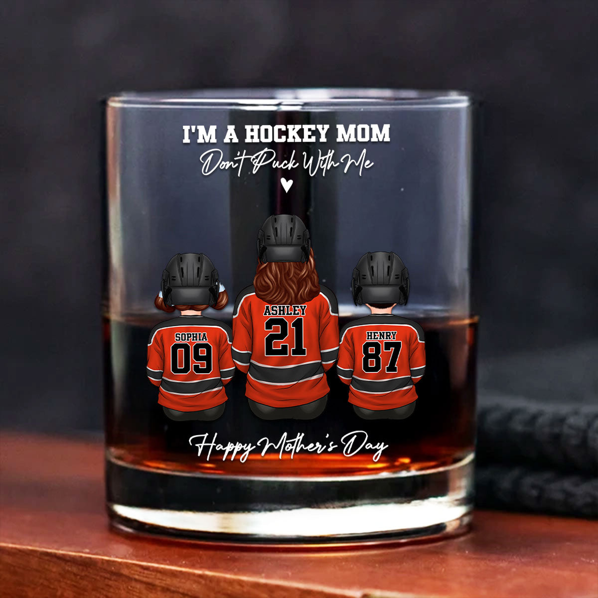 I'm A Hockey Mom Don't Puck With Me - Personalized Wine Glass - Gift For Hockey Mom, Gift For Wife