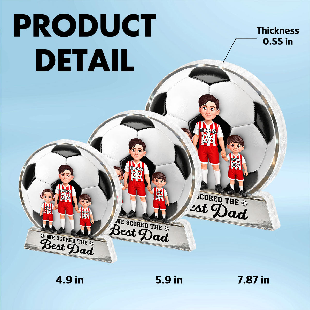 No 1 Soccer Dad We Scored The Best Dad - Personalized Acrylic Block Plaque -  Gift For Dad, Husband, Soccer Lovers