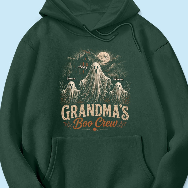 Grandma's Boo Crew Haunted House - Personalized Shirt - Halloween Trendy Tee for Grandma