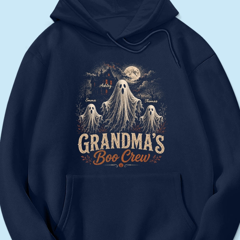 Grandma's Boo Crew Haunted House - Personalized Shirt - Halloween Trendy Tee for Grandma