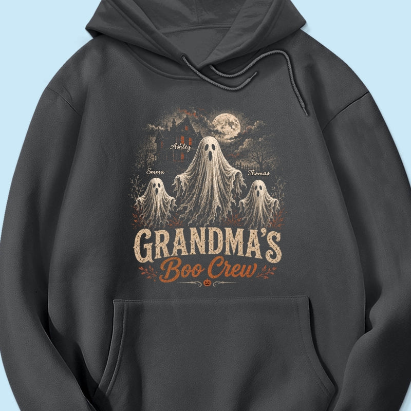 Grandma's Boo Crew Haunted House - Personalized Shirt - Halloween Trendy Tee for Grandma