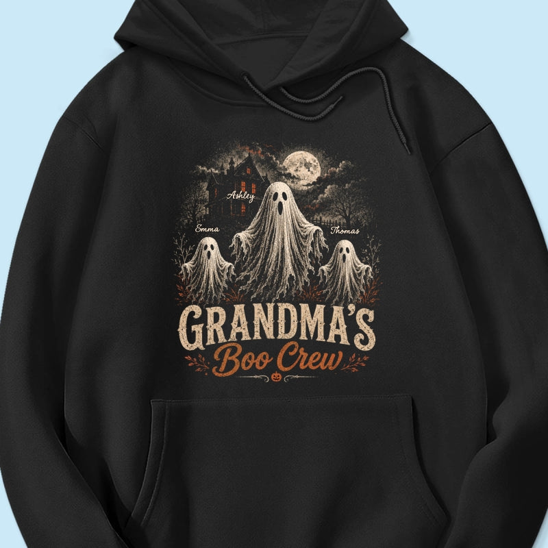 Grandma's Boo Crew Haunted House - Personalized Shirt - Halloween Trendy Tee for Grandma
