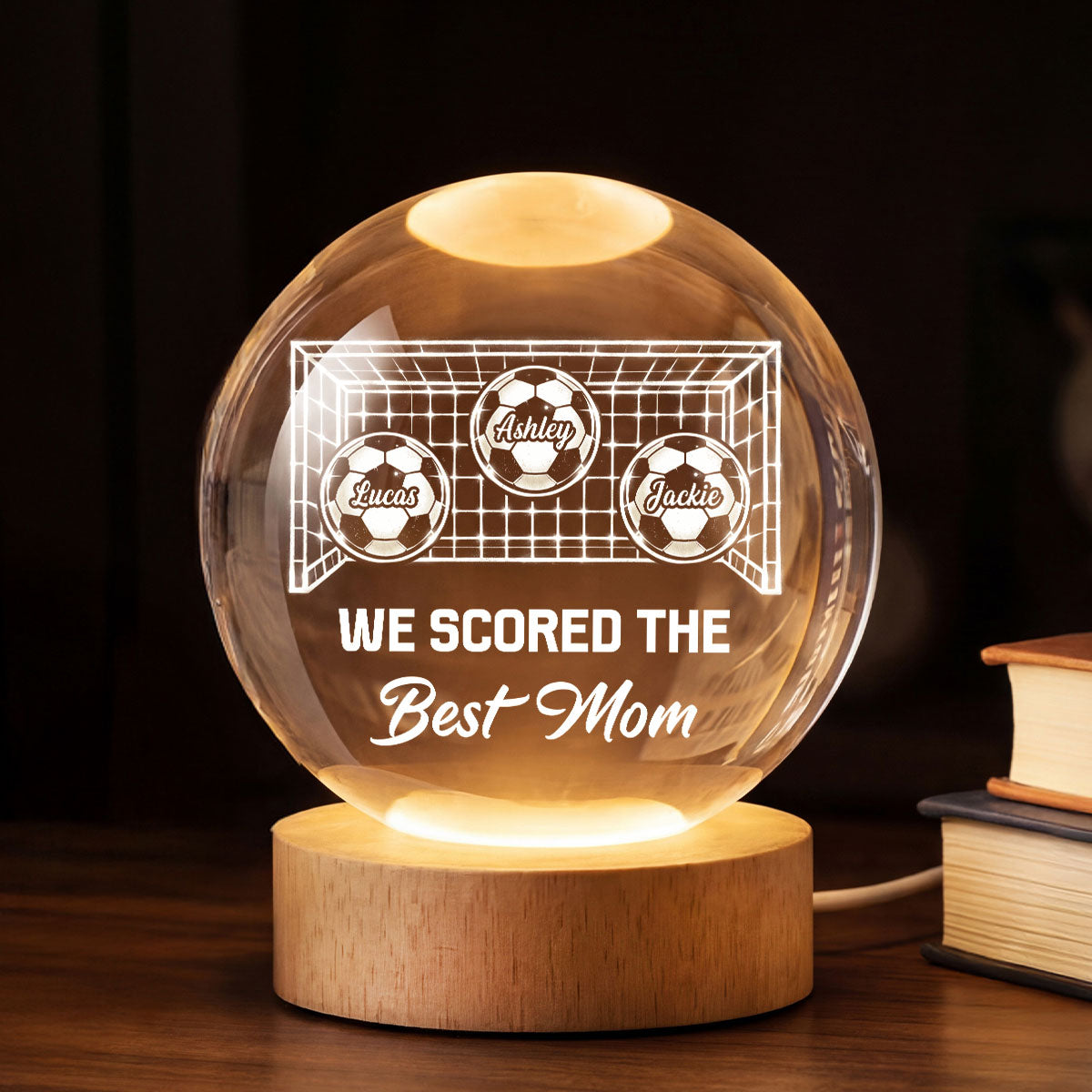 We Scored The Best Mom Soccer Mom - Personalized Crystal Ball - Mother's Day Gift For Soccer Mom, Gift For Wife