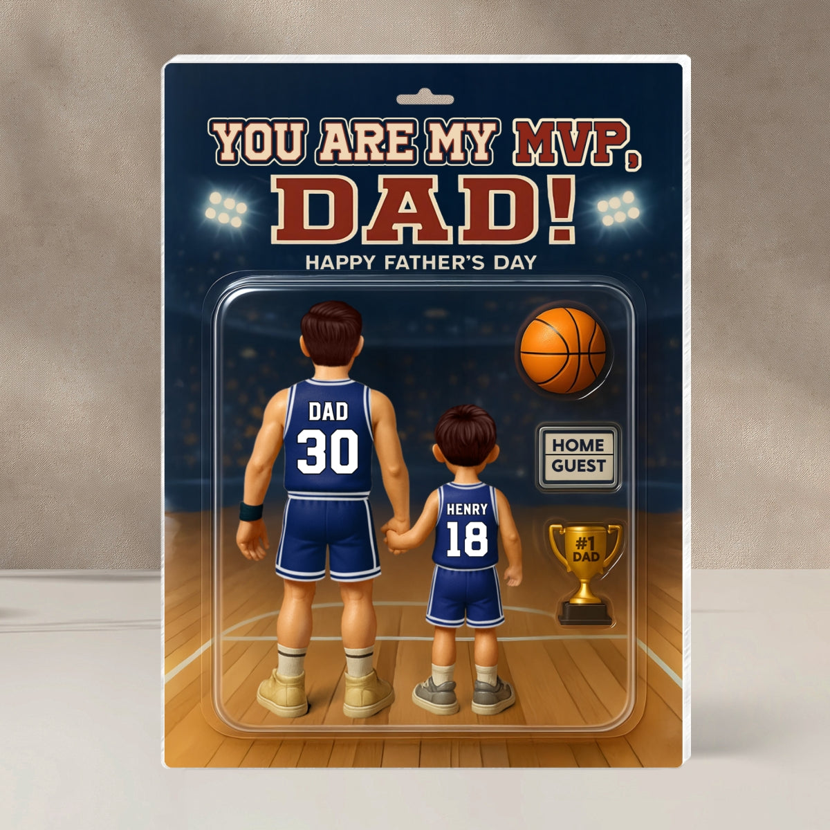 You Are My MVP Dad, Basketball Custom Figure - Personalized Acrylic Block Plaque - Gift For Dad, Husband, Grandpa