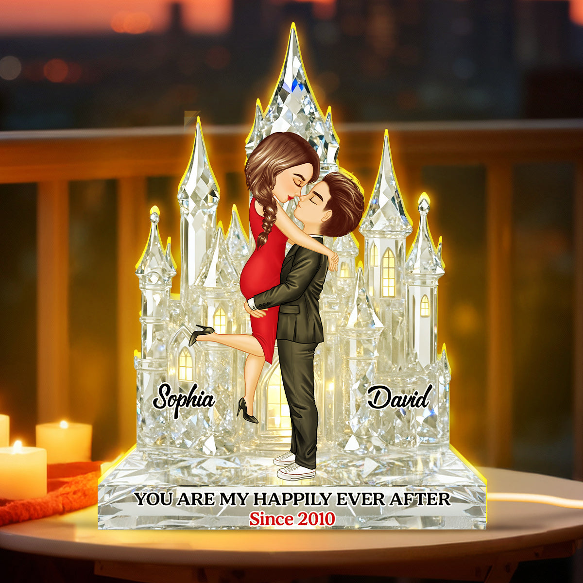 You Are My Happily Ever After Crystal Effect - Personalized Light Box - Gift for Couple, for Her, for Him