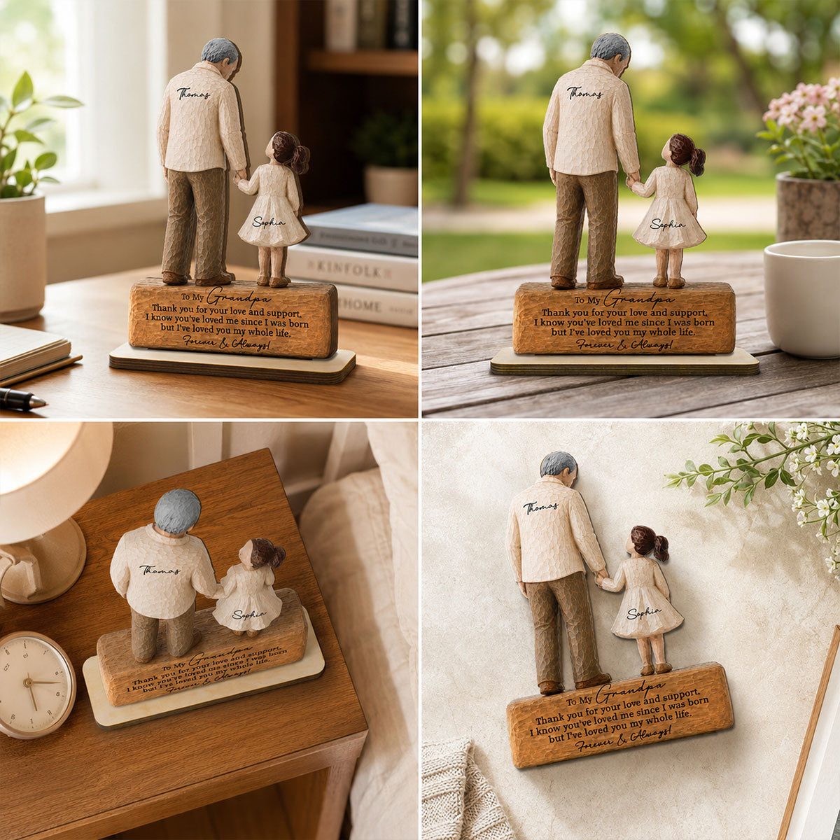 I've Loved You My Whole Life Grandpa 2D Flat Printed - Personalized 2-Layered Wooden Plaque - Sentimental  Gift For Grandpa