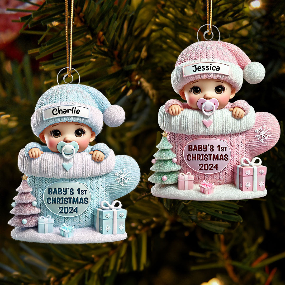 My First Christmas As Big Sister Big Brother - Personalized Acrylic Ornament - Proud New Big Siblings Gift