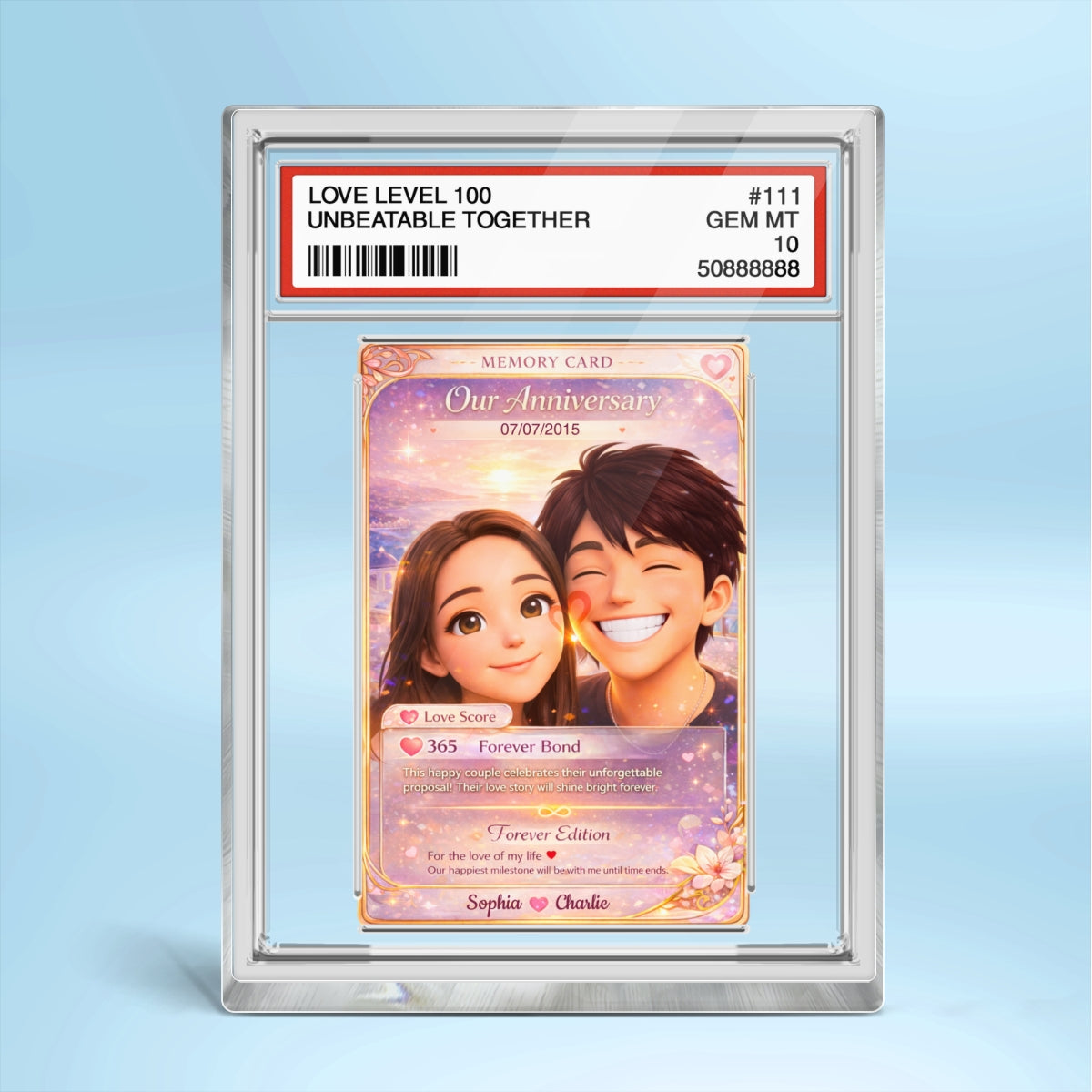 Love Memory Card For Couple - Personalized Rectangle Acrylic Block Plaque - Valentine's Gift For Him, For Her, For Couple