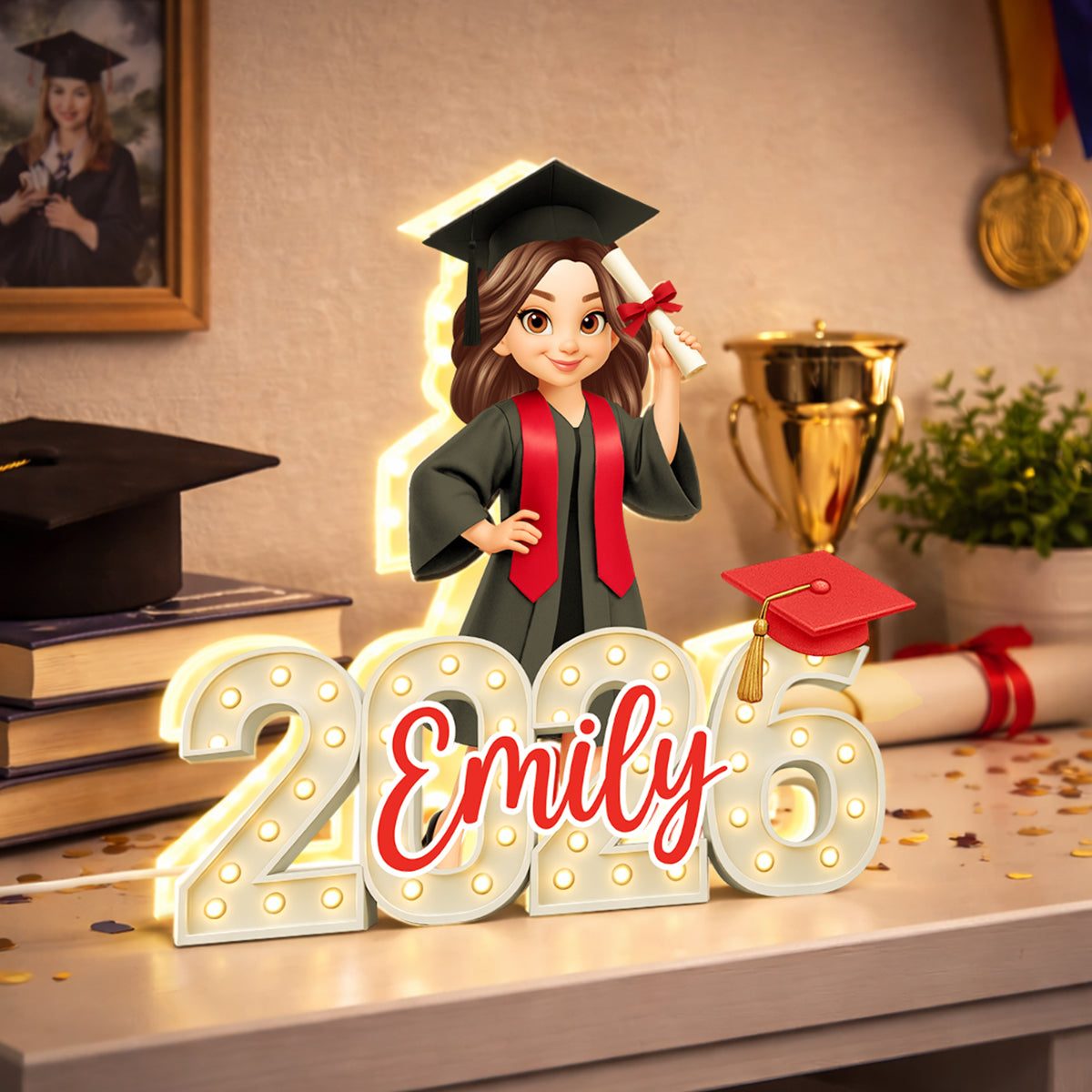 Class of 2026 Graduation Marque Pattern - Personalized Light Box - Gift for Seniors, Daughter, Son, Grandkids