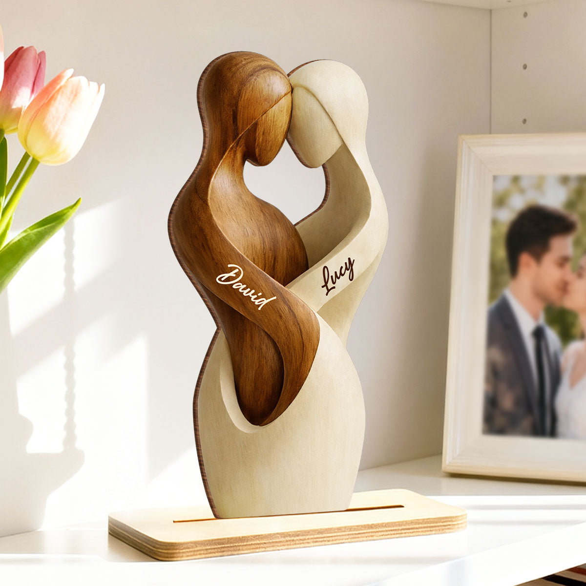Two Become One - Personalized 2-Layered Wooden Plaque - Anniversary, Valentine's Day Gift, Gift For Him, Gift For Her