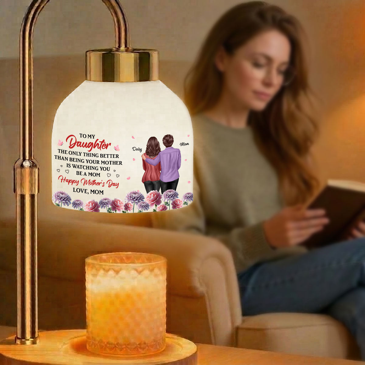 Watching You Be A Mom - Personalized Candle Warmer Lamp - Mother's Day Gift