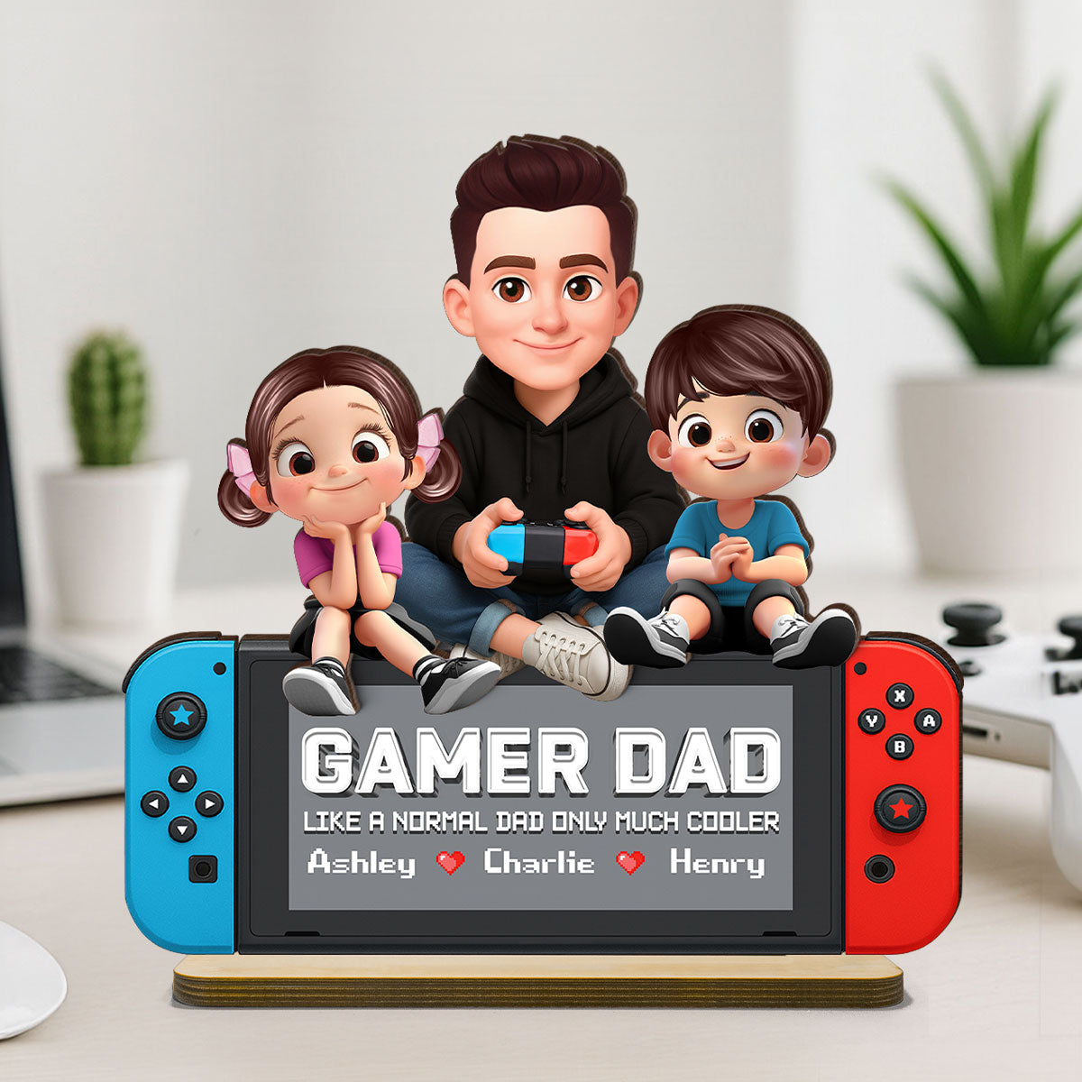 Legend Gamer Dad Much Cooler - Personalized 2-Layered Wooden Plaque -  Gift For Dad, Husband, Gamers