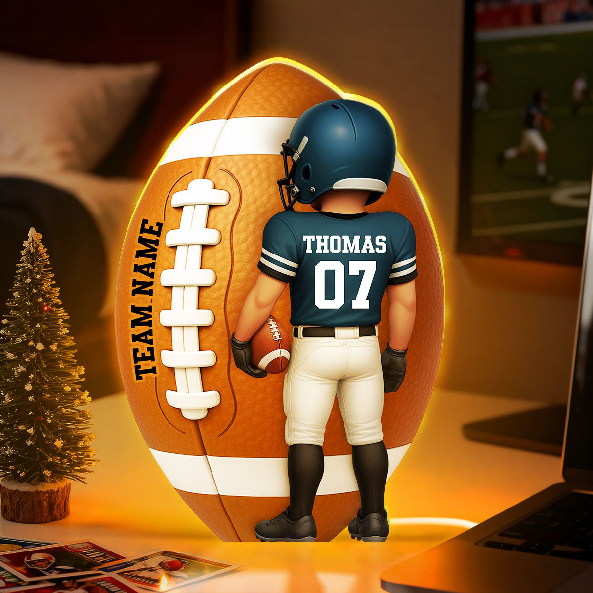 American Football - Personalized Light Box - Unique Christmas Gift For Sons, Grandsons, Boyfriend, Husband