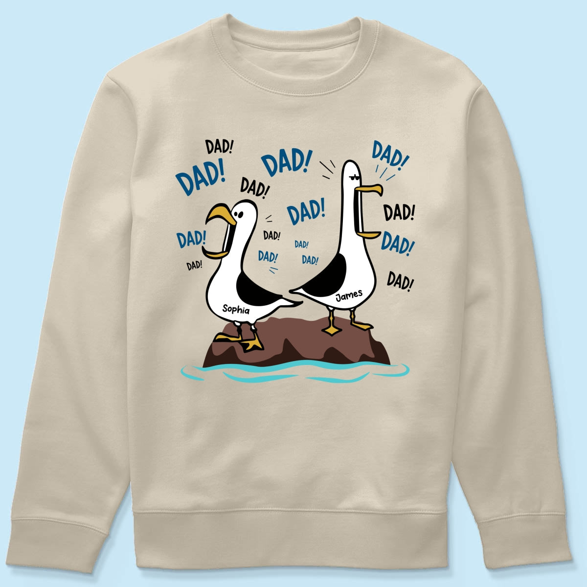 Seagull Dad! Dad! Dad! - Personalized Shirt - Funny Father's Day Gift For Dad, Husband