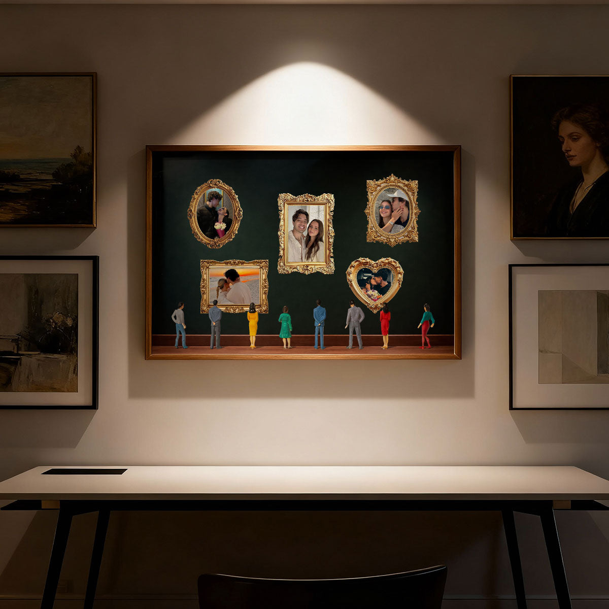 Custom Couple Photos Eternal Love As Art Gallery In Museum Exhibition - Personalized Poster - Gift For Couple