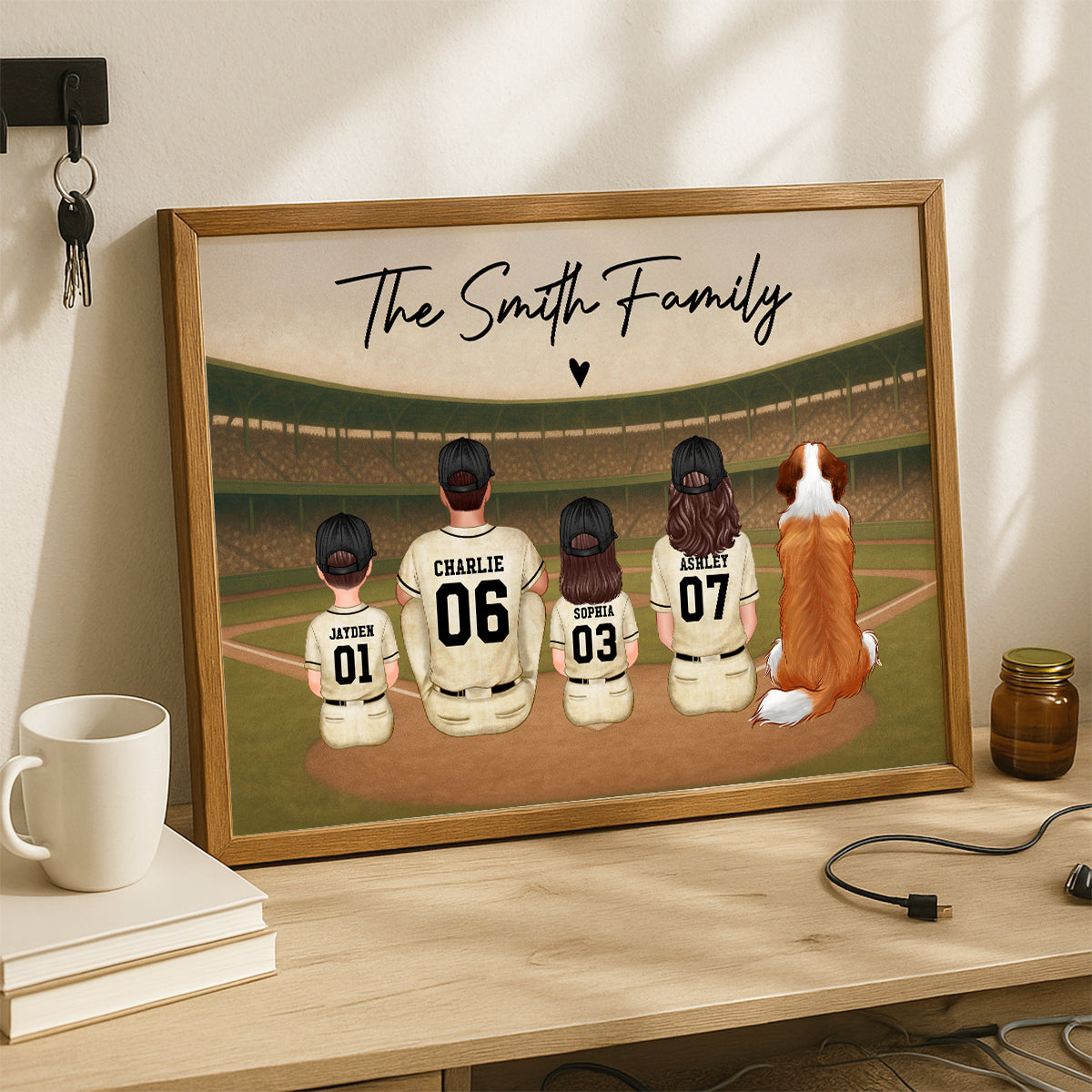 Retro Vintage Baseball Family Personalized Poster