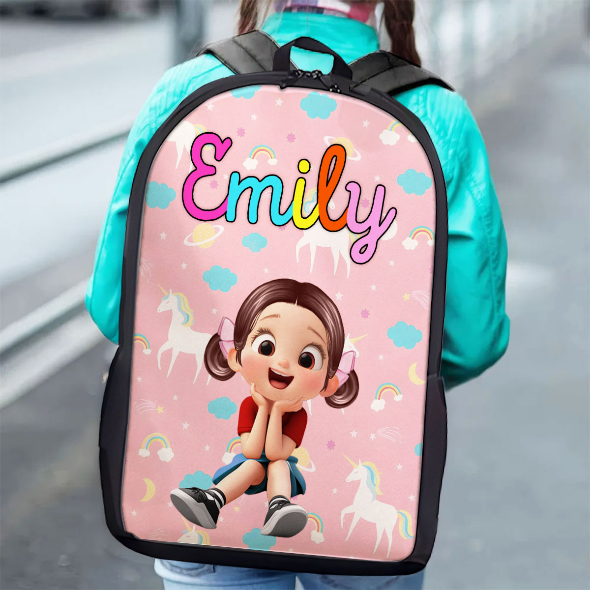 Unicorn, Mermaid, Dinosaur, Space Theme Personalized Backpack for Girls Boys, Back to School Backpack