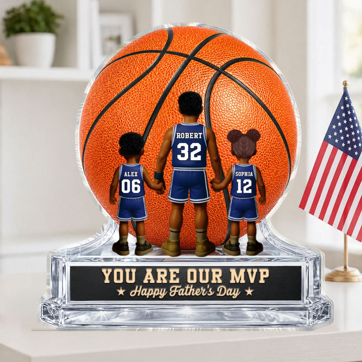 Basketball No 1 Dad Legend You Are Our MVP - Personalized Acrylic Block Plaque -  Gift For Dad, Husband, Basketball Fans