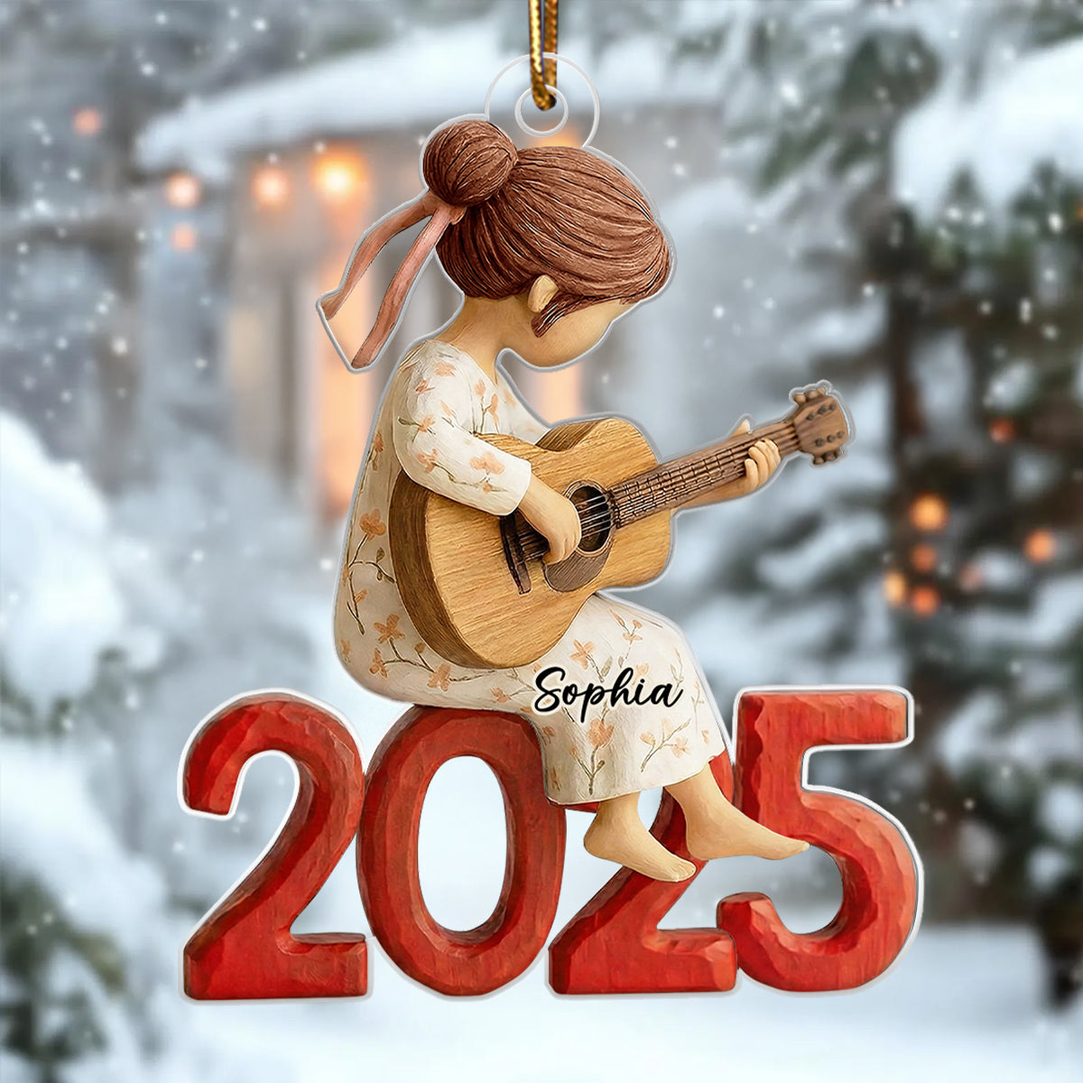 Guitar Player Wooden Figurine 2025 - Personalized Acrylic Ornament - Unique Christmas Gift For Guitarist