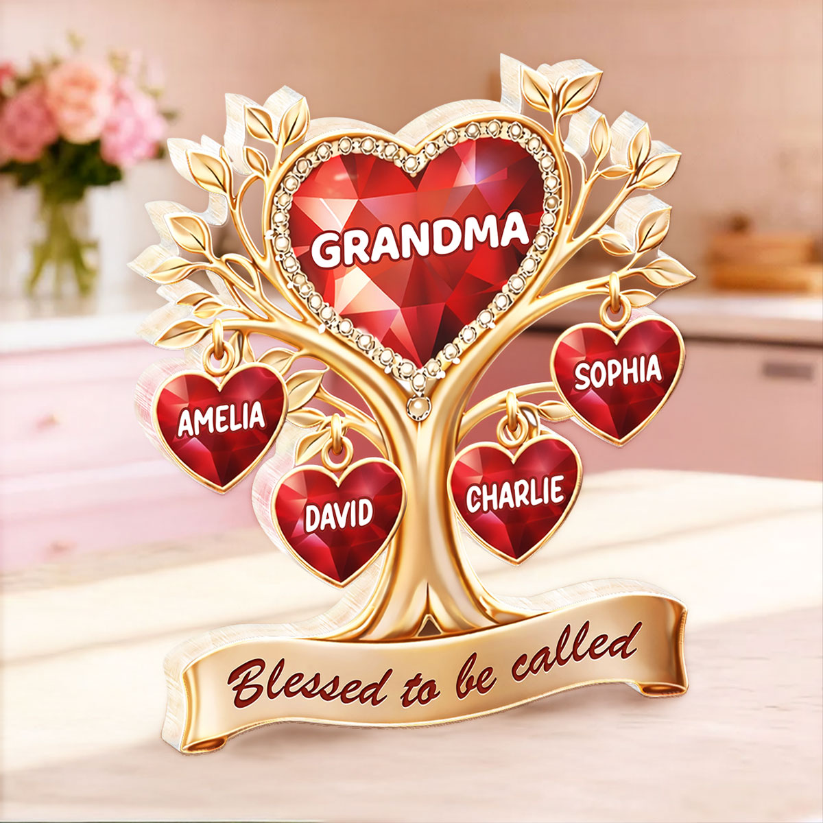 Blessed to Be Called Grandma - Personalized Acrylic Block Plaque - Sentimental Gift for Grandma
