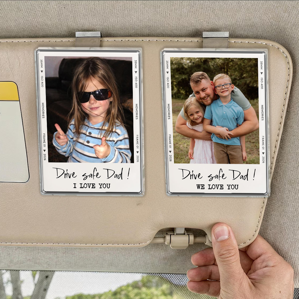 Father's Day Photo - Personalized Car Visor Clip - Gift for Dad, Husband