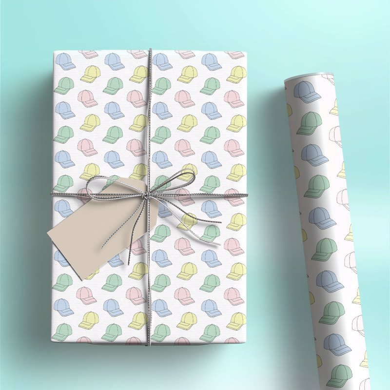Cap Collection Gift Wrapping Paper