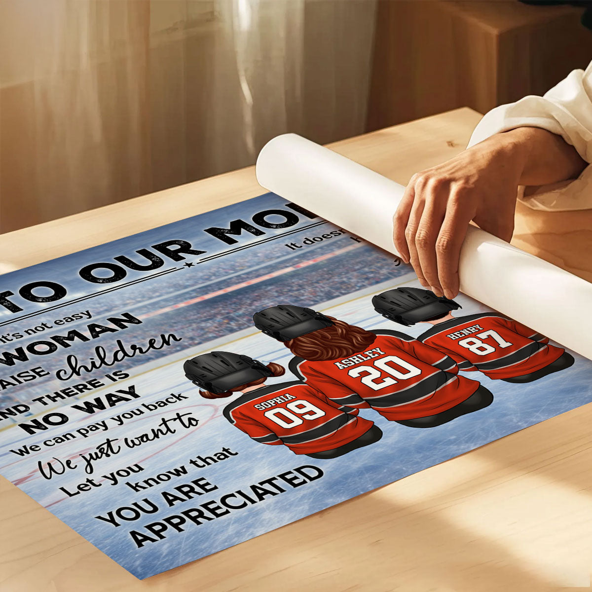 To Our Mom Hockey Kids Family - Personalized Poster - Heartfelt Gift For Hockey Mom, Gift For Wife