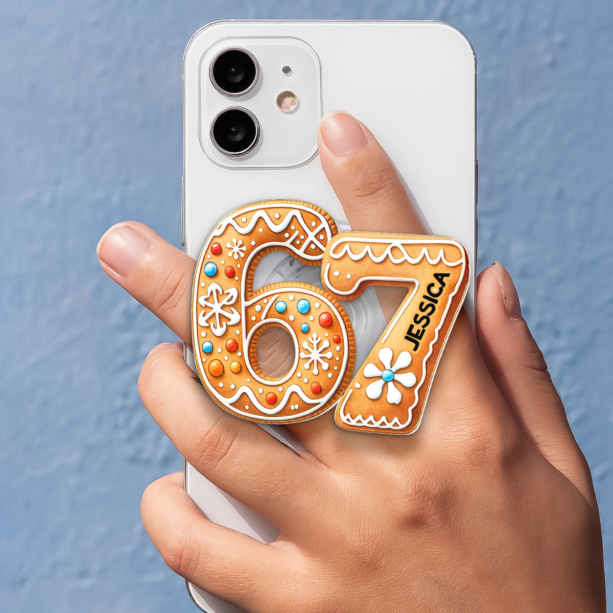 Custom Six Seven - Personalized Acrylic Magnetic Phone Grip - Teen Slang Funny Tree Decor, Funny Teen Grandkid Gift