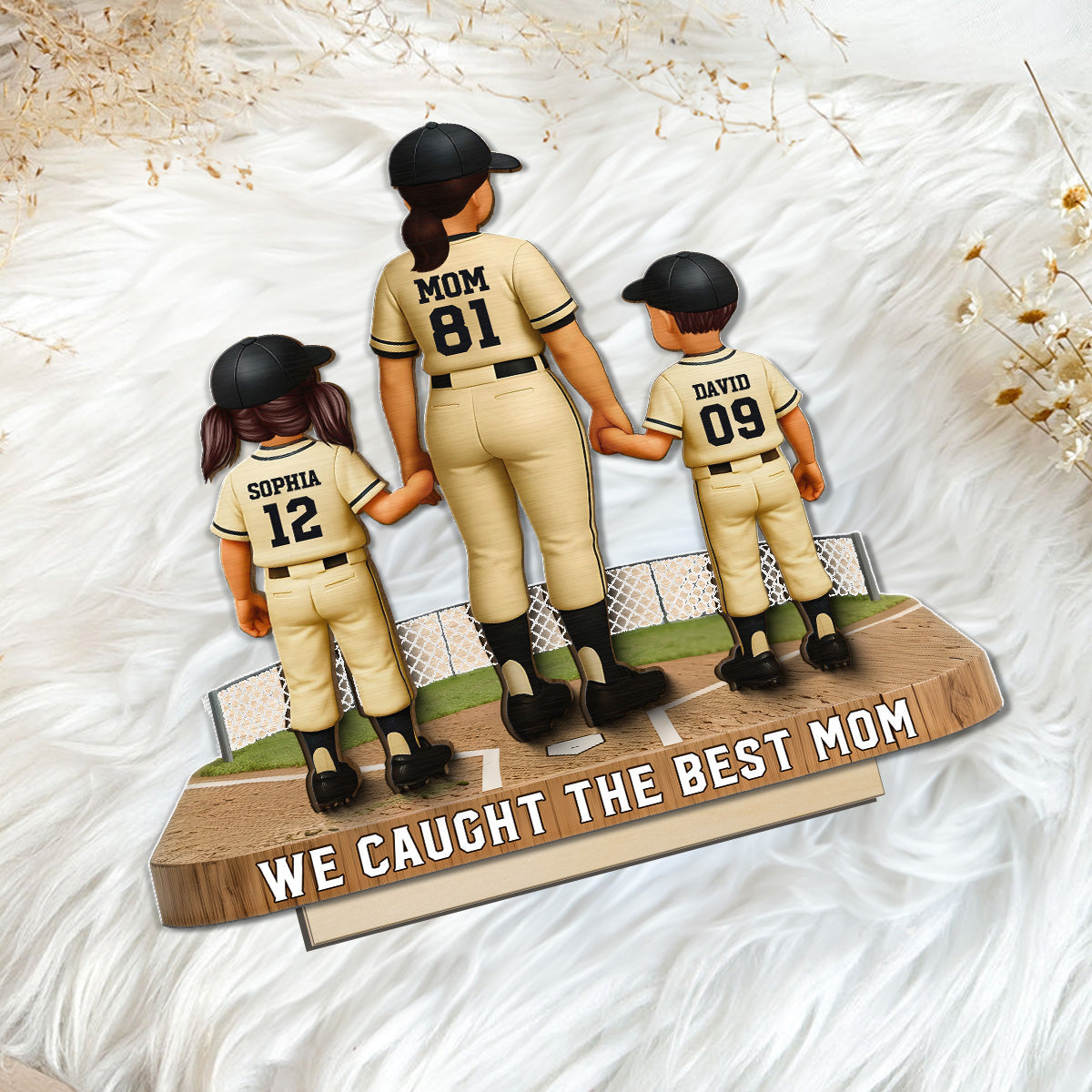 Mommy's Baseball Dream Team - Personalized 2-Layered Wooden Plaque - Mother's Day Gift For Baseball Mom