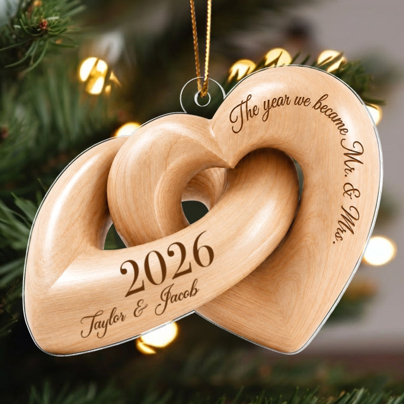 The Year We Became Mr. & Mrs. - Personalized Acrylic Ornament - Heartfelt Keepsake Gift for Her, for Him